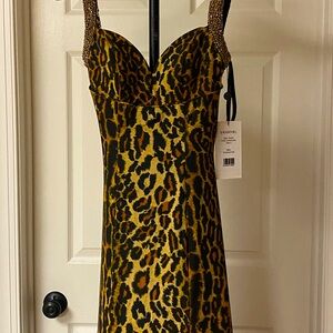 Jersey animal, print gown
